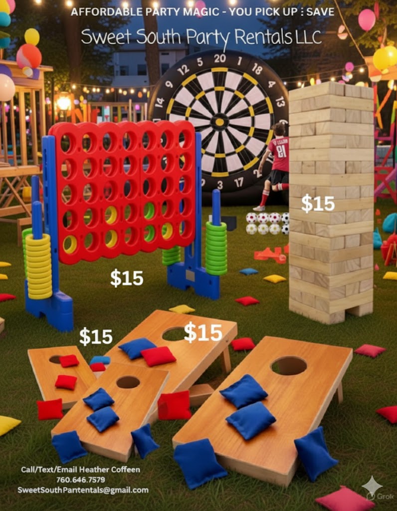 Giant yard game party rental packages